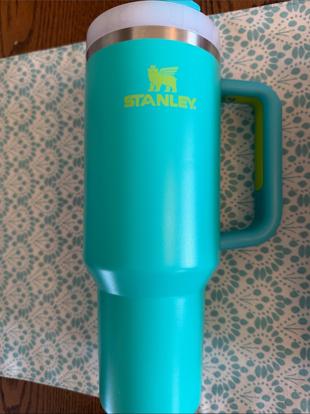 40 oz Stanley Turquoise and 30 oz Coral Insulated Travel Mugs with Handles - Picture 2 of 13